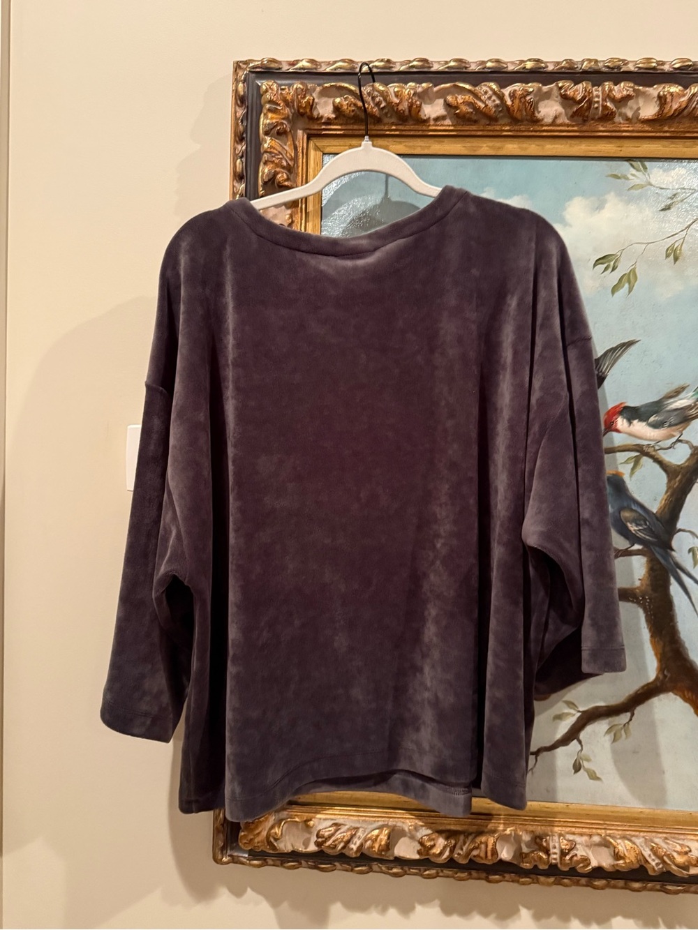 J. Jill Plush Velour Oversized Kimono Top - Charcoal Gray